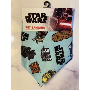 Star Wars Pet Bandana Blue Character Print Darth Vader Yoda Chewbacca New